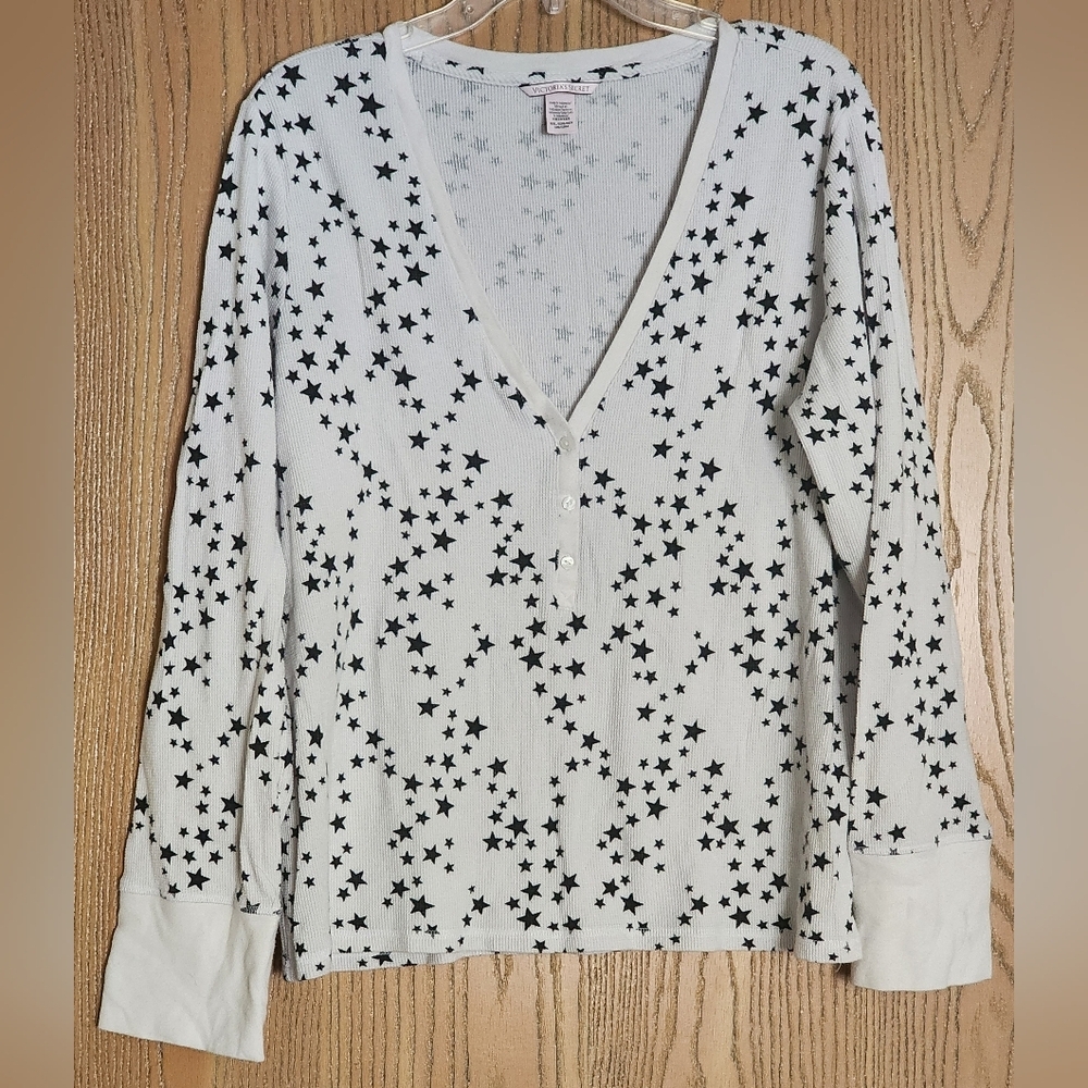 Victoria's Secret Long Sleeve Women's Thermal Pajama Top Sz XXL